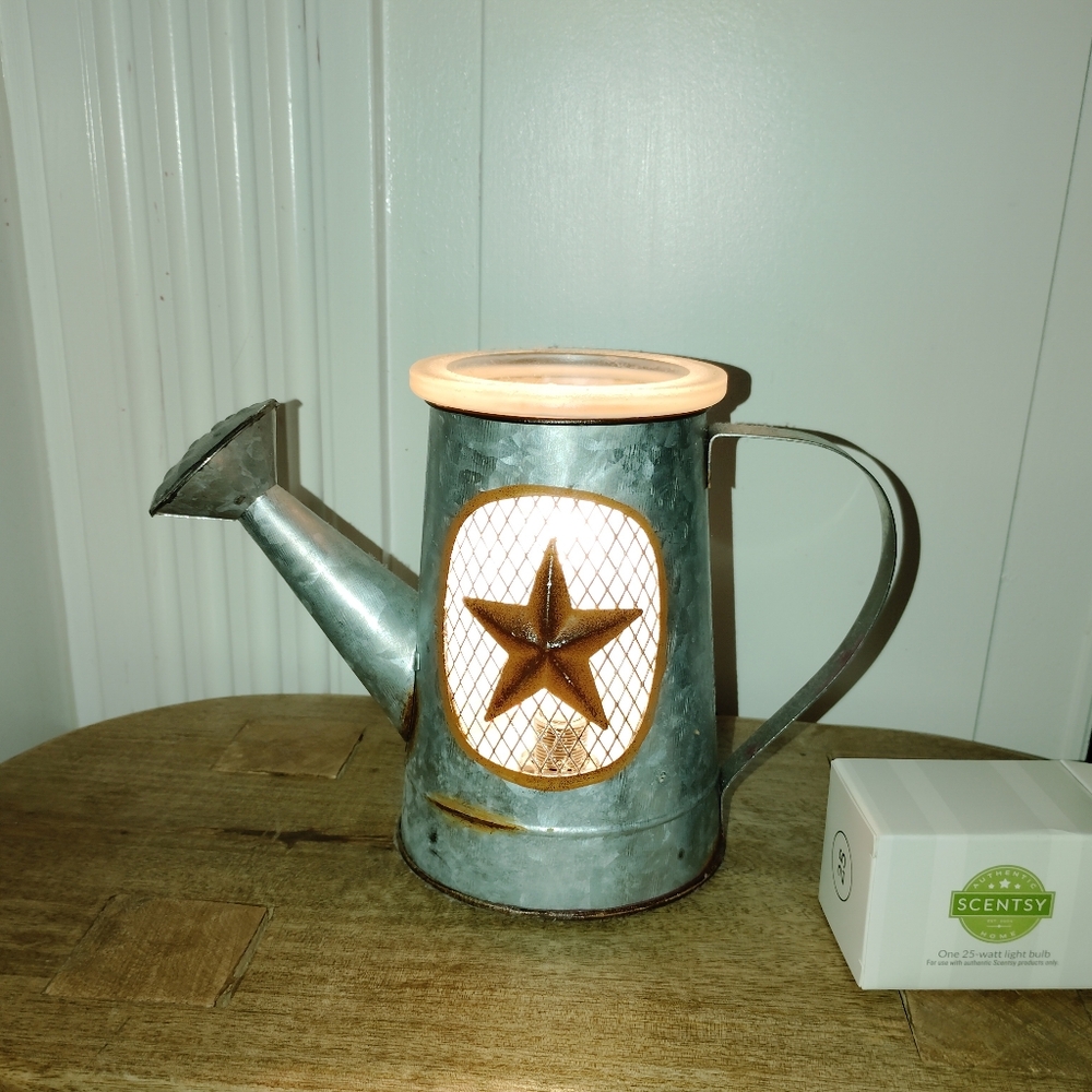 Rustic Metal Watering Can Wax Warmer Scentsy Farmhouse Vintage Inspo & Wax Bar